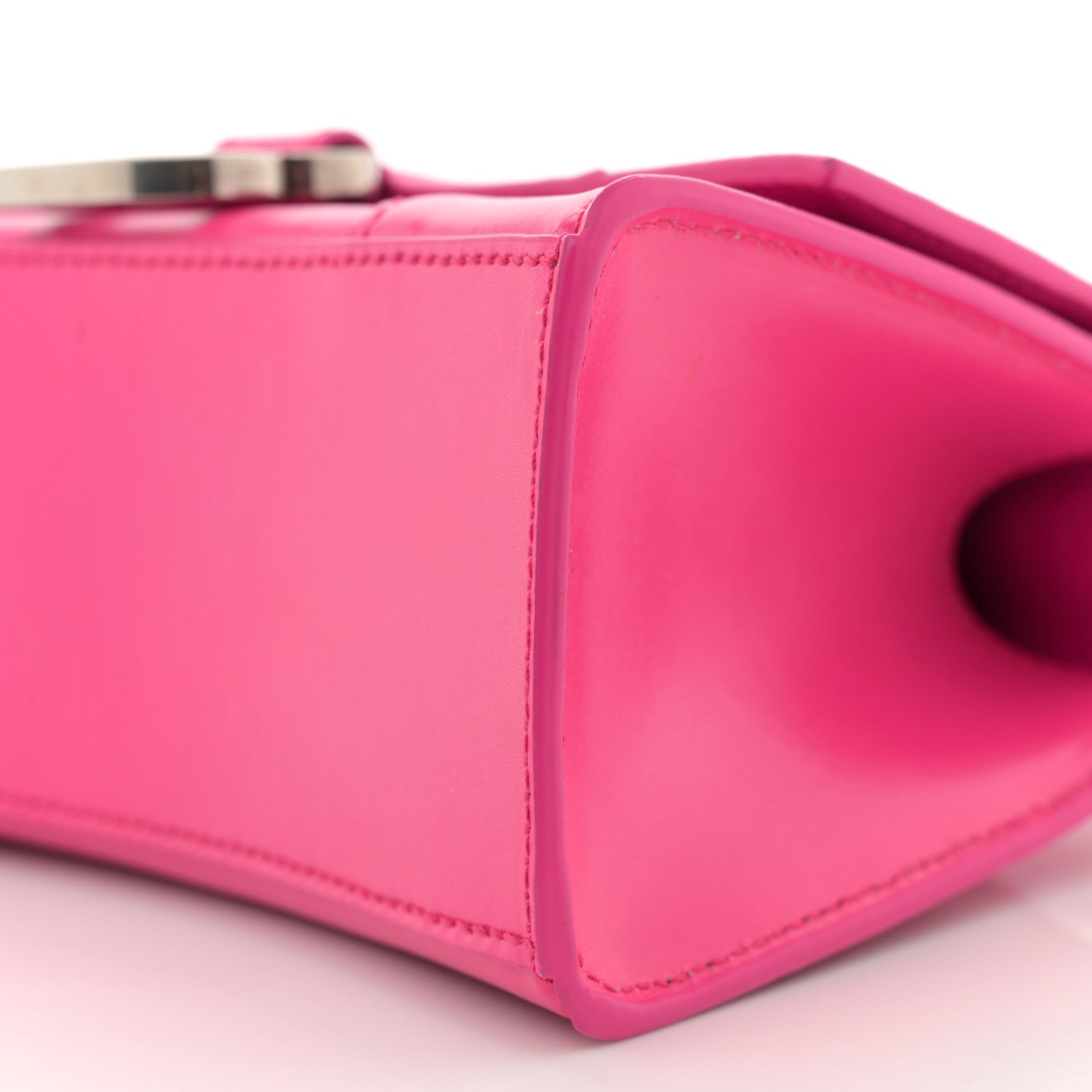 Balenciaga Shiny Box Calfskin Hourglass Top Handle Bag XS Acid Fuchsia 10 of 10