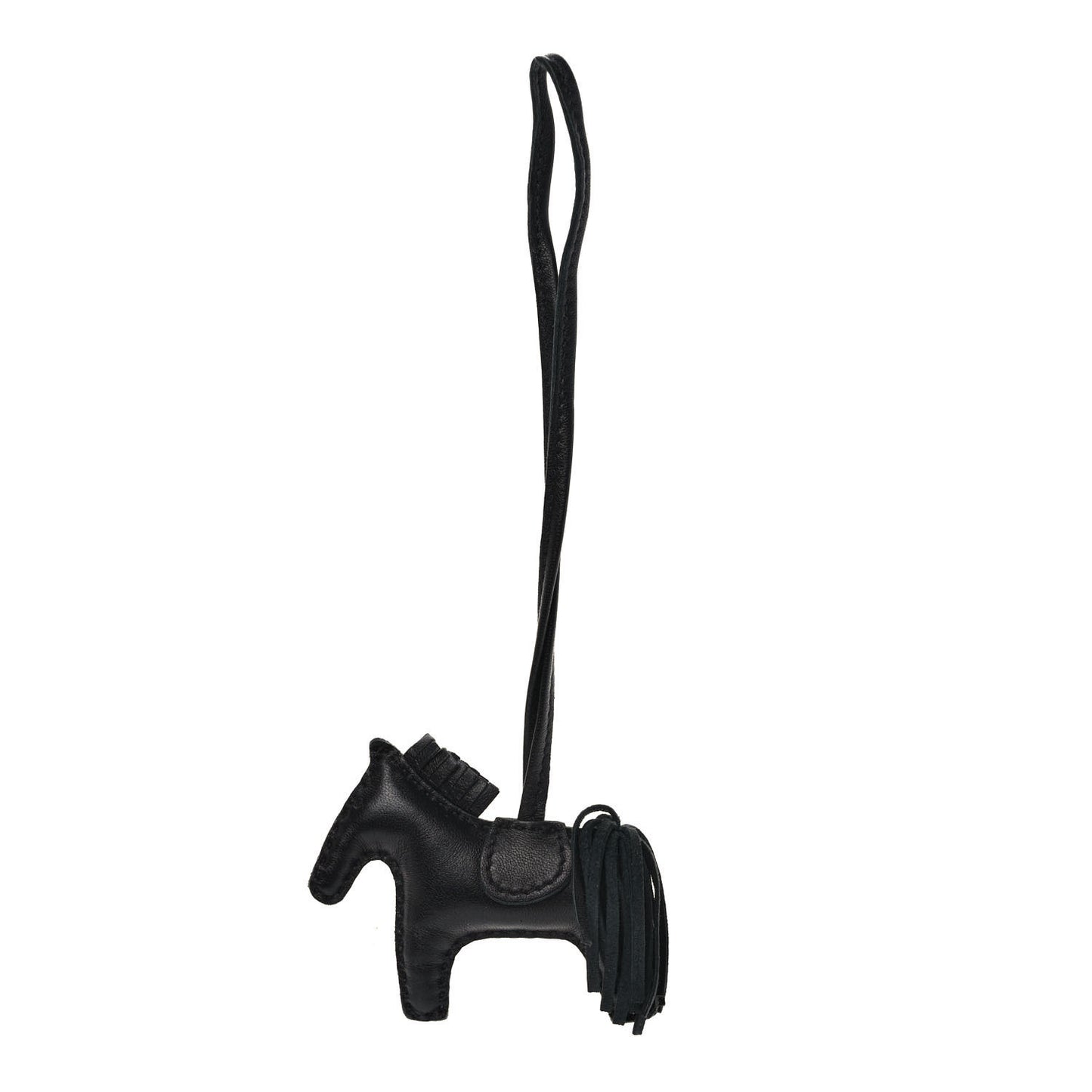 Milo Lambskin Grigri Rodeo Horse Bag Charm PM So Black