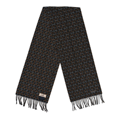 Hermes Cashmere H Ecossais Muffler Black Flanelle Camel 2 of 3