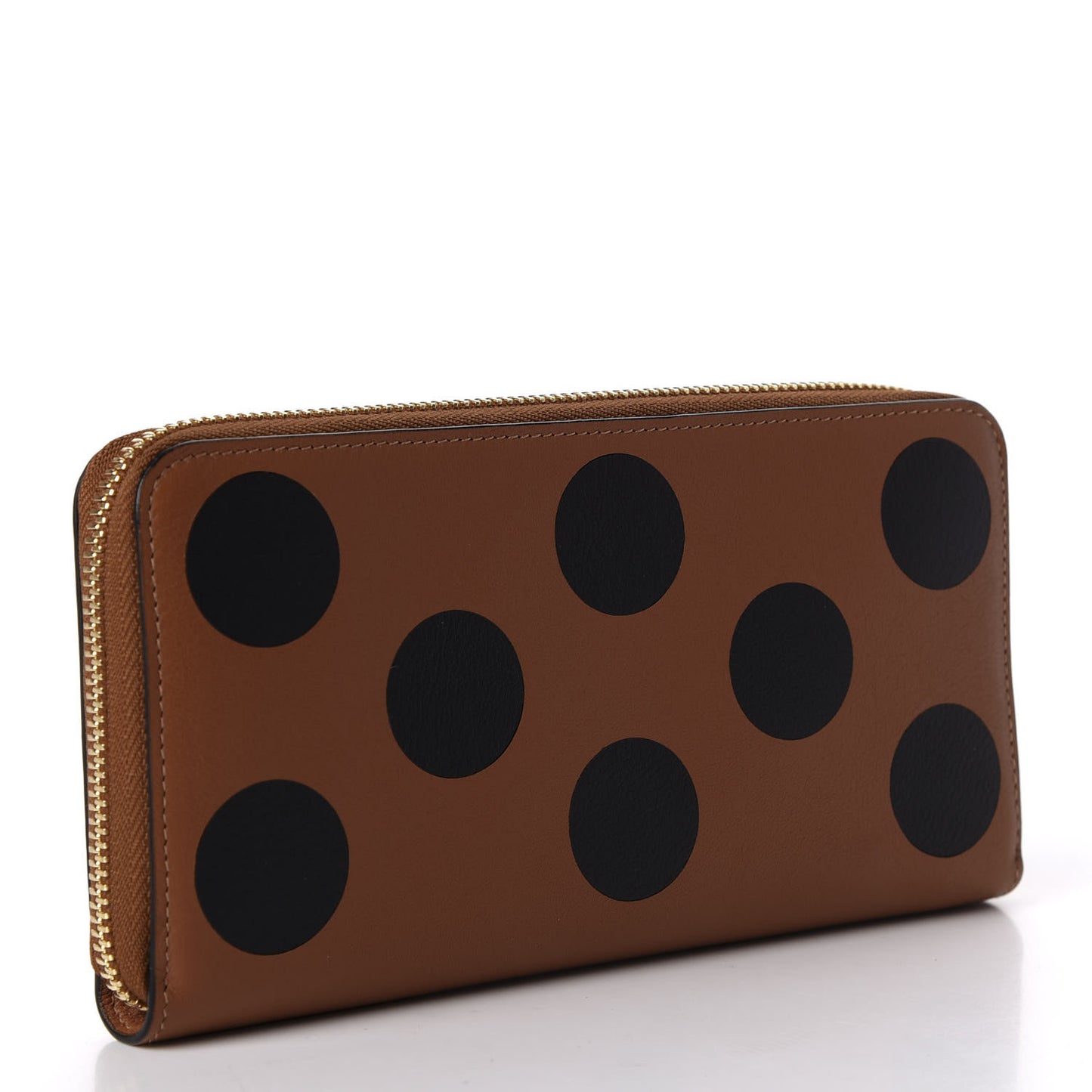 Calfskin Polka Dot Zip Around Wallet Multicolor