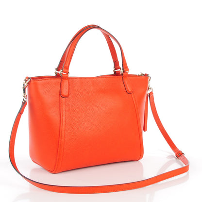 Gucci Pebbled Calfskin Small Soho Top Handle Bag Sun Orange 3 of 7