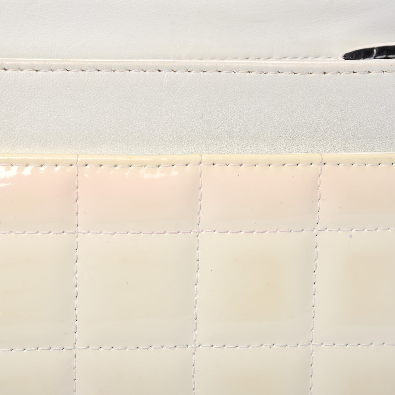 Chanel Patent Square Quilted Small Flap White Black 10 of 12