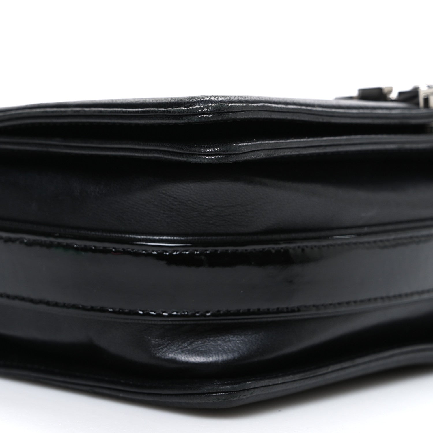 Chanel Calfskin Patent Braided Medium Boy Flap Black 9 of 13