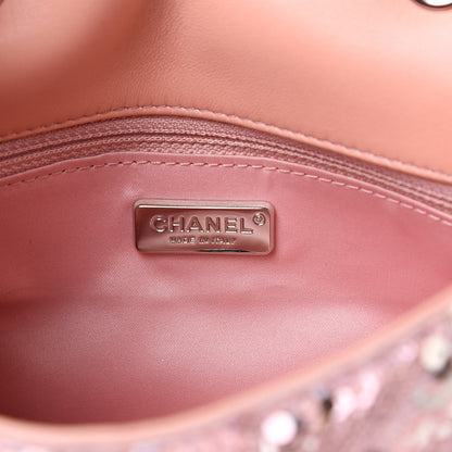 Chanel Sequins Chevron Mini Rectangular Flap Pink 6 of 10