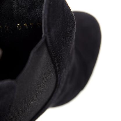 Louis Vuitton Suede Monogram Uniformes Cap Toe Chelsea 80mm Ankle Boots 35 Black 9 of 9