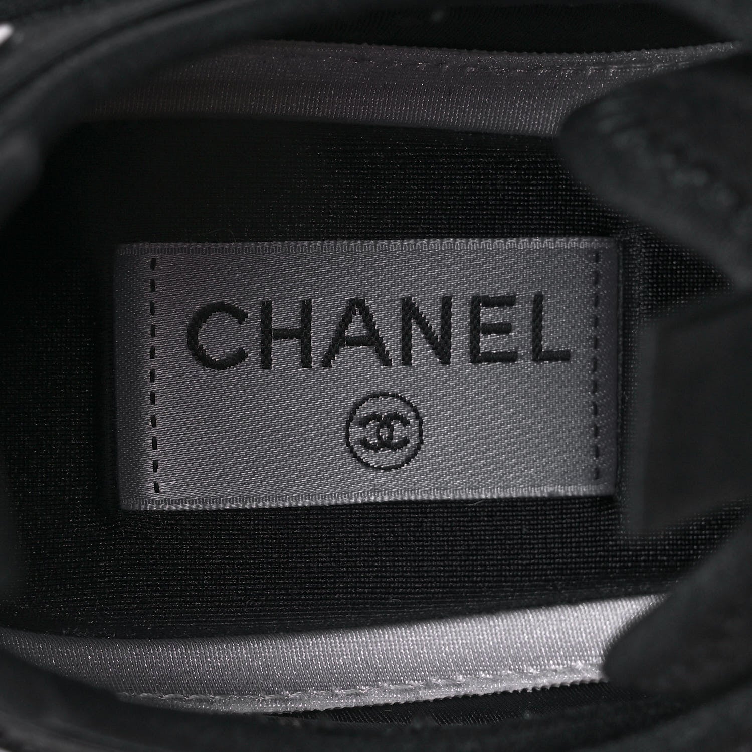 Chanel Velvet Calfskin Mixed Fibers CC Sneakers 38 Black 7 of 9