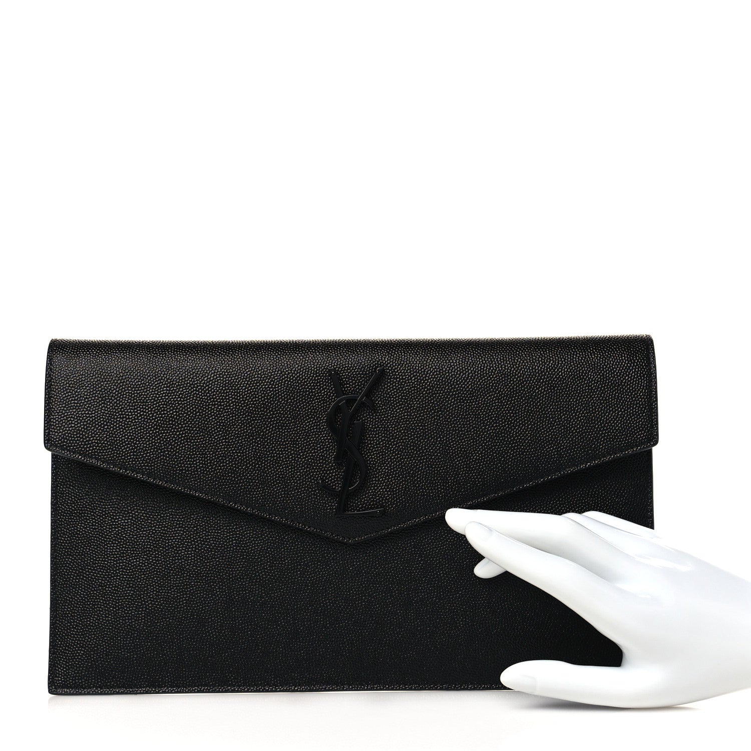 Saint Laurent Grain De Poudre Uptown Pouch Black 2 of 6