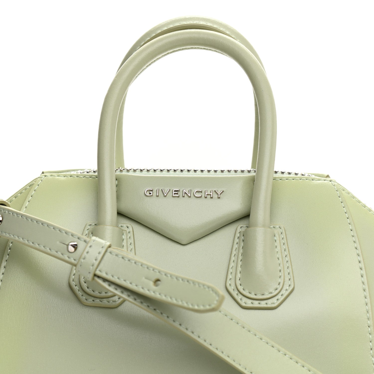 Givenchy Shiny Lord Calfskin Mini Antigona Aqua Green 8 of 10