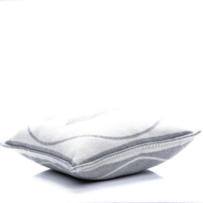 Chanel Merino Wool Cashmere CC Pillow Grey Off White 4 of 5