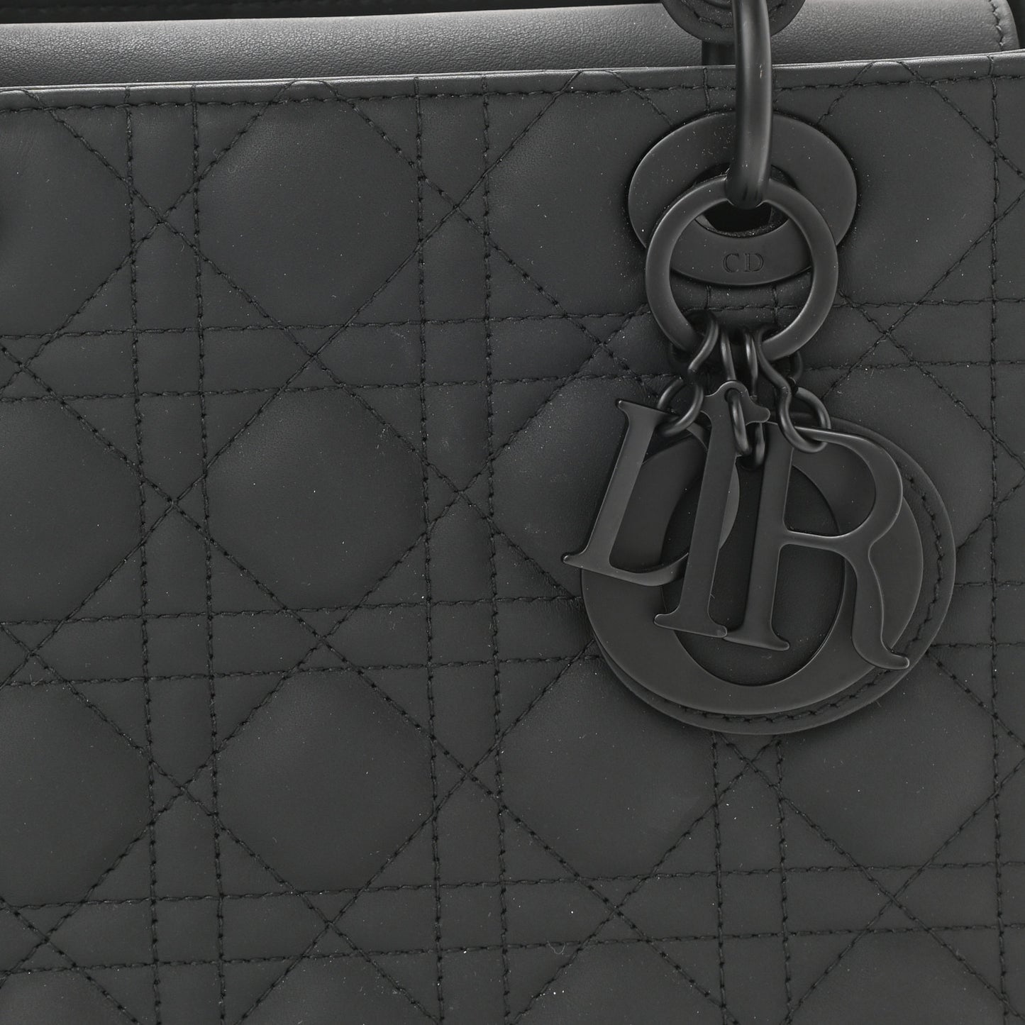 Ultra Matte Calfskin Cannage Medium Lady Dior Black