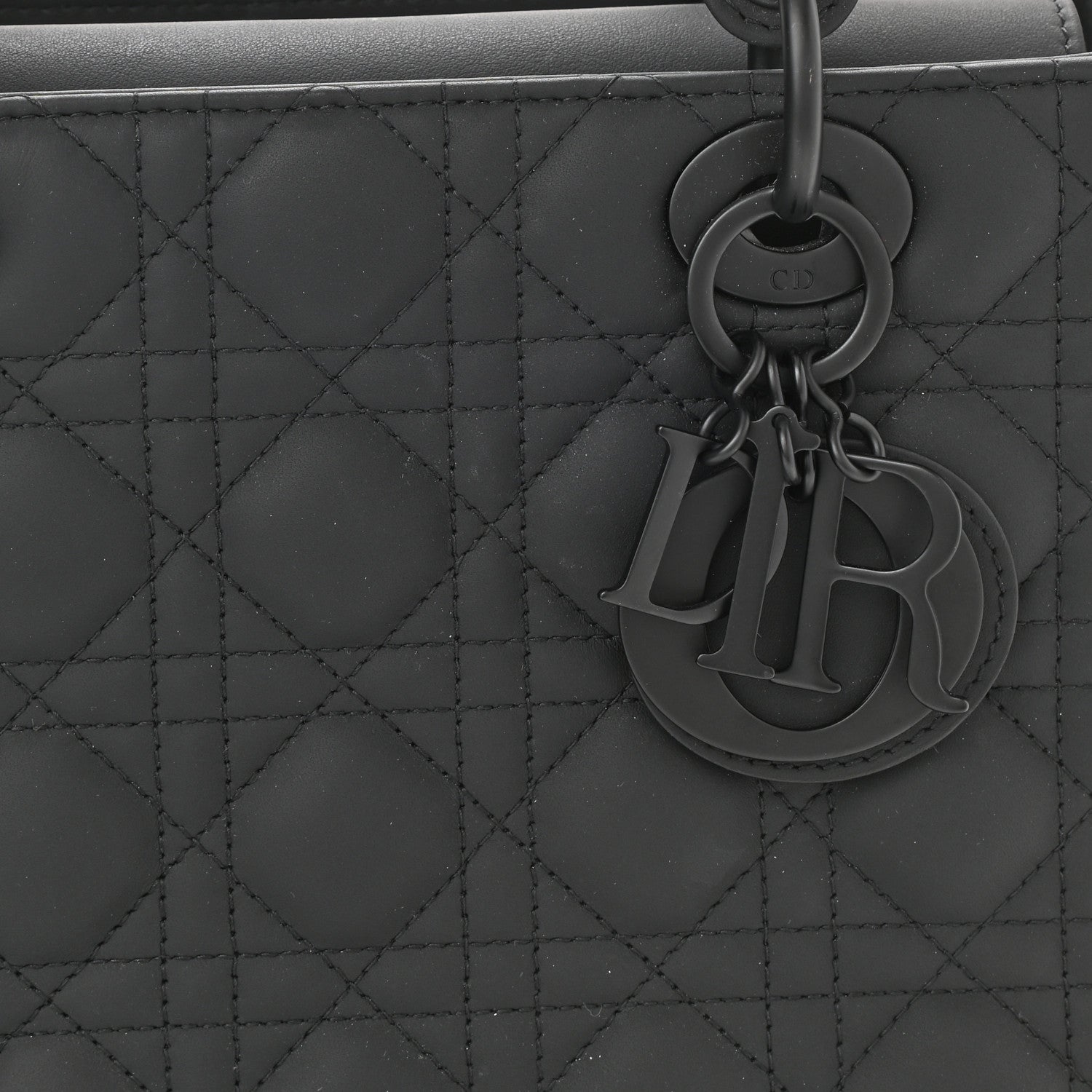 Christian Dior Ultra Matte Calfskin Cannage Medium Lady Dior Black 8 of 10