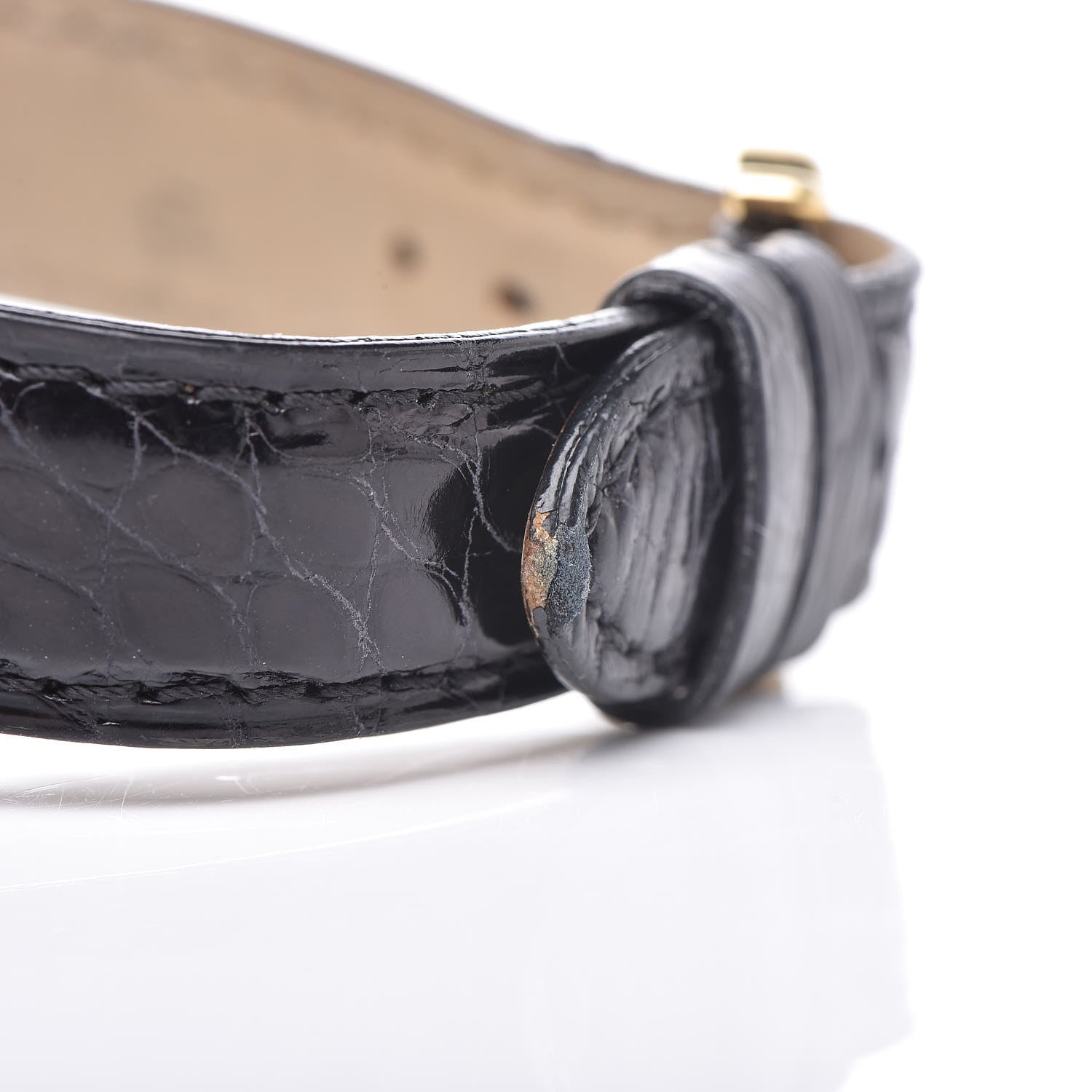 Cartier 18K Yellow Gold Alligator 30mm Vendome Quartz Watch 9 of 10