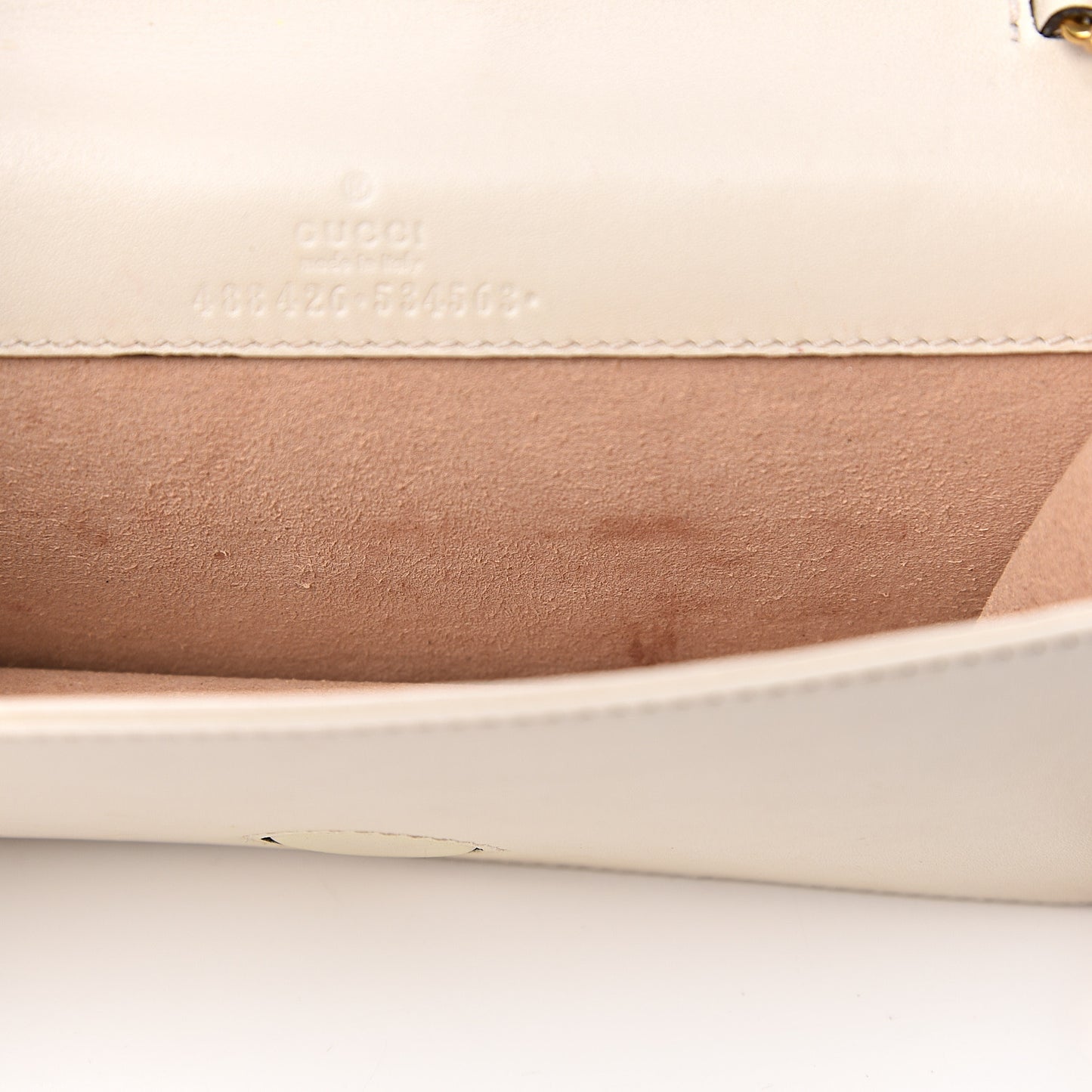 Calfskin Matelasse GG Marmont Mini Bag White
