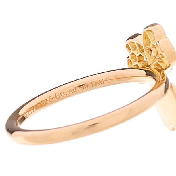 Tiffany 18K Rose Gold Diamond Paper Flowers Ring 49 5 4 of 5