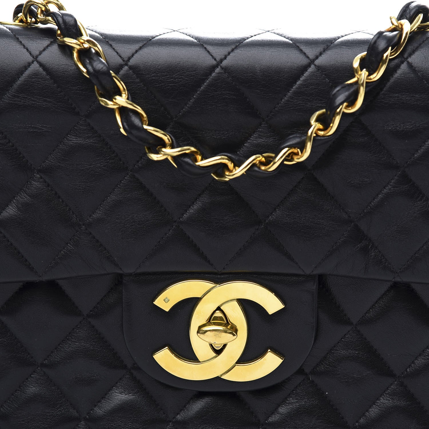 Chanel Lambskin Quilted XL Jumbo Single Flap Black 11 of 11
