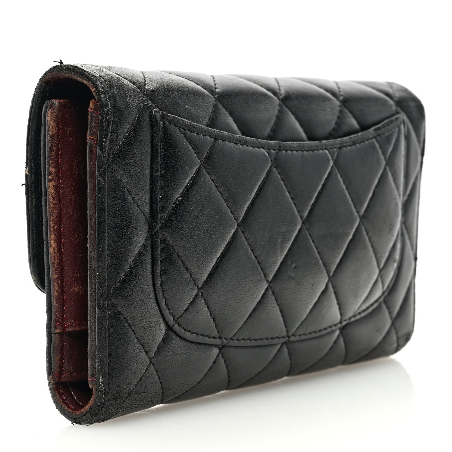 Chanel Lambskin Quilted Large Flap Wallet Black 3 of 13
