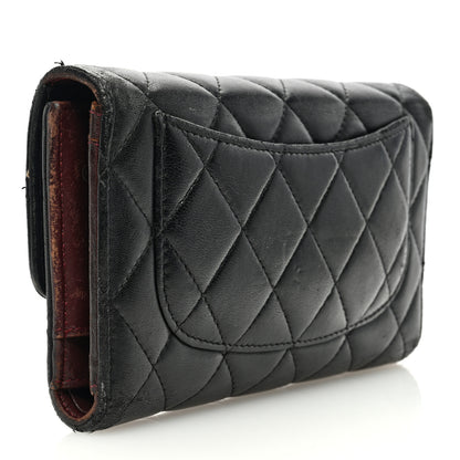 Chanel Lambskin Quilted Large Flap Wallet Black 3 of 13