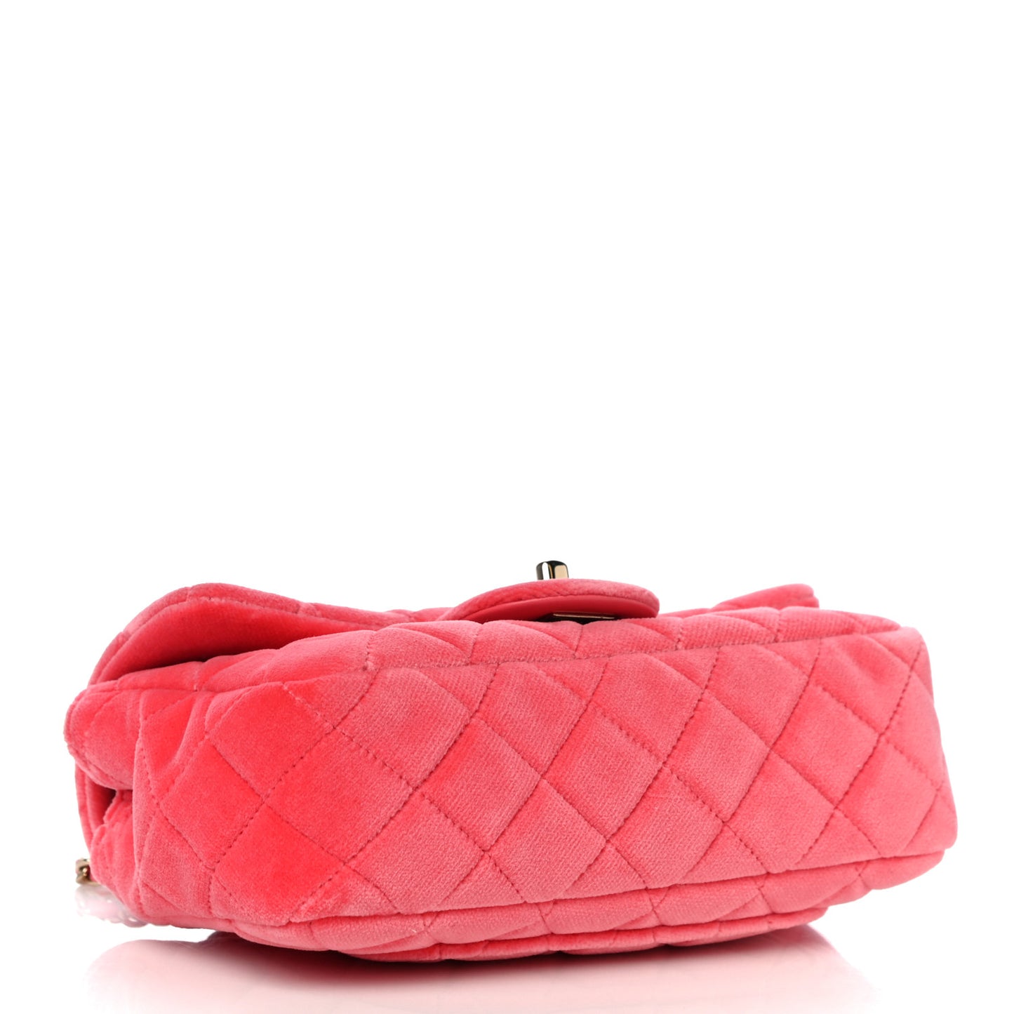 Velvet Quilted Mini Rectangular Pearl Crush Flap Coral
