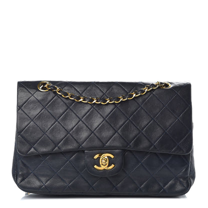 Chanel Lambskin Quilted Medium Double Flap Navy 1 of 15