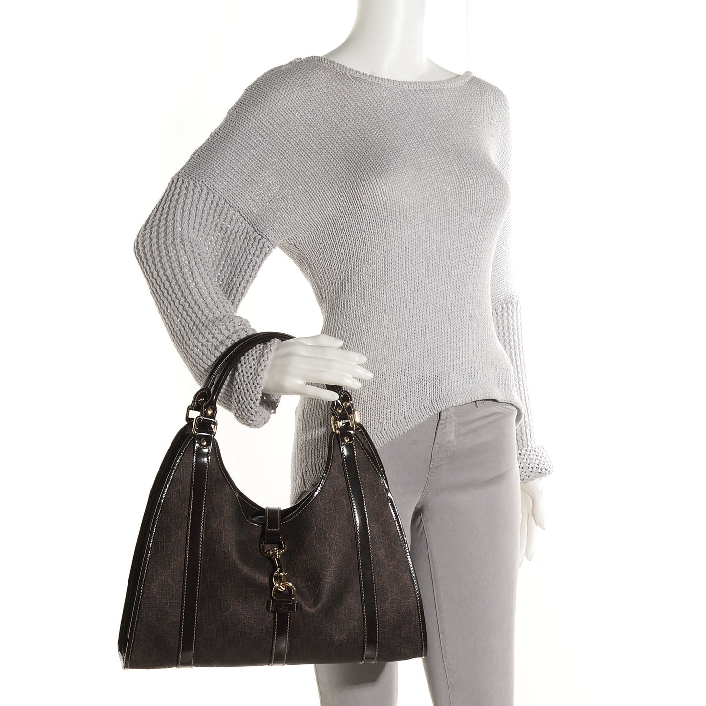 GG Plus Monogram Medium Joy Shoulder Bag Dark Brown