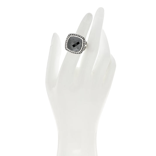 Sterling Silver Diamond Hematine 17mm Albion Ring 53 6.5