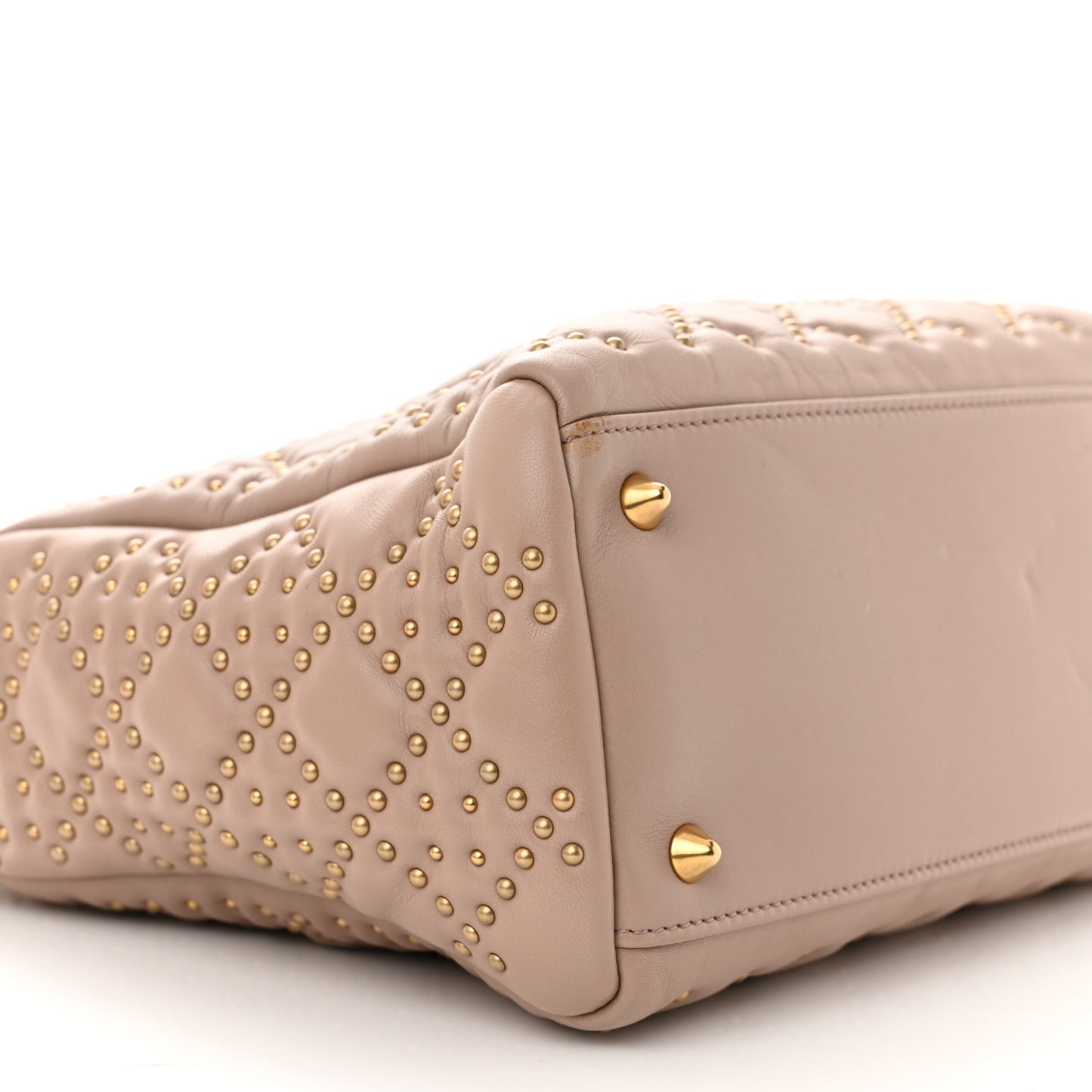 Cannage Studded Medium Supple Lady Dior Light Pink