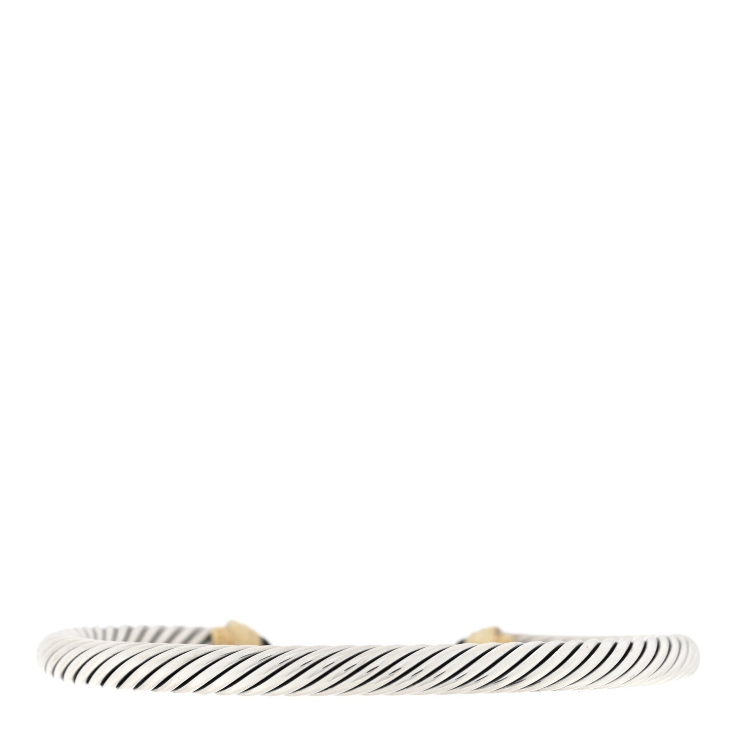 David Yurman Sterling Silver 14K Yellow Gold Black Onyx 5mm Cable Classics Petite Color Bracelet 2 of 3
