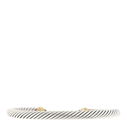 David Yurman Sterling Silver 14K Yellow Gold Black Onyx 5mm Cable Classics Petite Color Bracelet 2 of 3