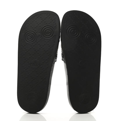 Gucci Rubber GG Monogram Perforated Womens Slide Sandals 37 Black 5 of 7
