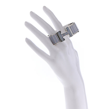 Hermes Enamel Wide Clic Clac H Tartan Bracelet PM Pink Delirium 2 of 5