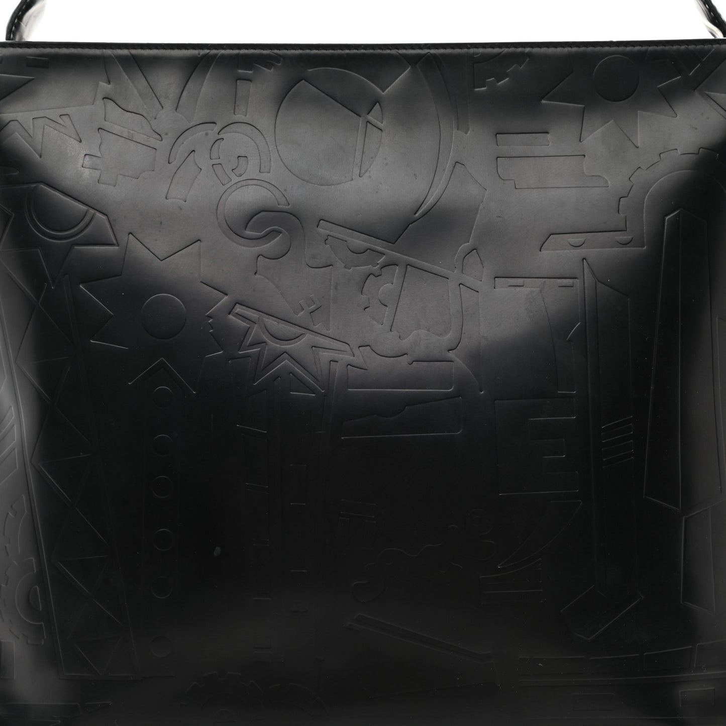 Calfskin Embossed Shoulder Bag Black