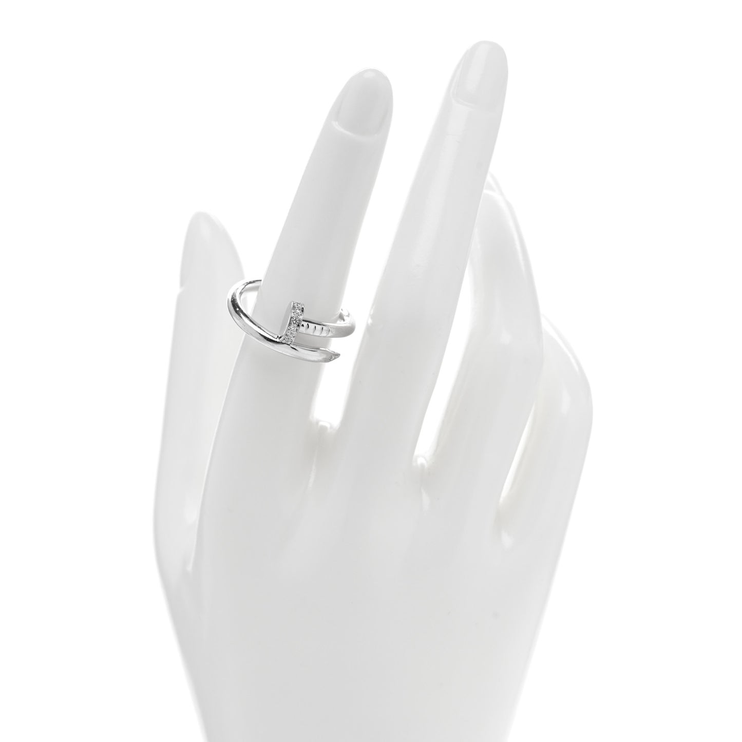 18K White Gold Diamond Juste Un Clou Ring 56 7.5
