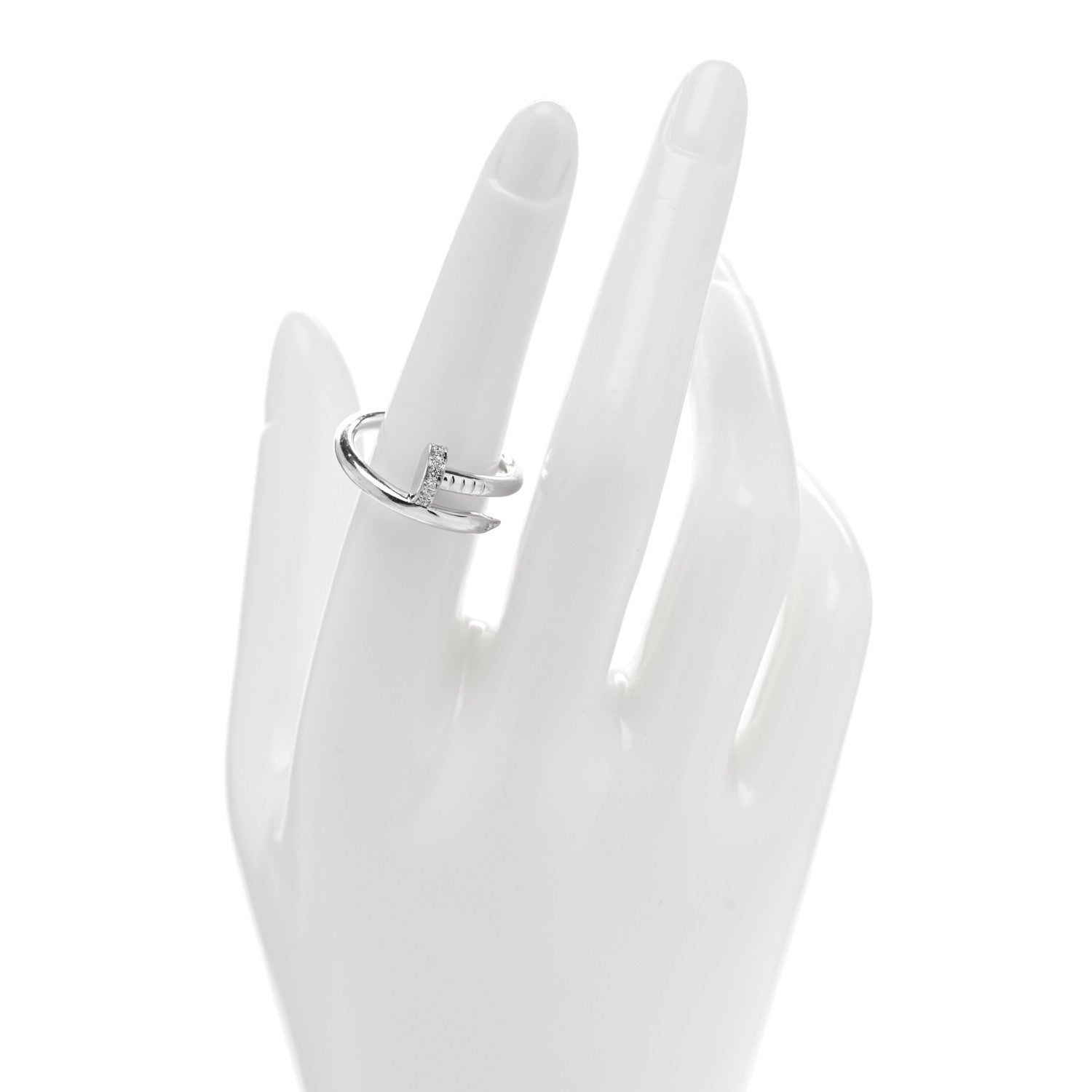 Cartier 18K White Gold Diamond Juste Un Clou Ring 56 7.5 2 of 5