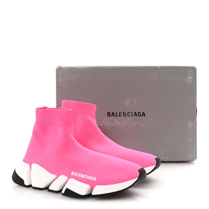 Balenciaga Neoprene Knit Womens Speed Sneakers 38 Pink White 9 of 9