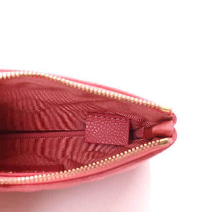 Chanel Caviar Quilted Small Cosmetic Case Dark Pink 4 of 4