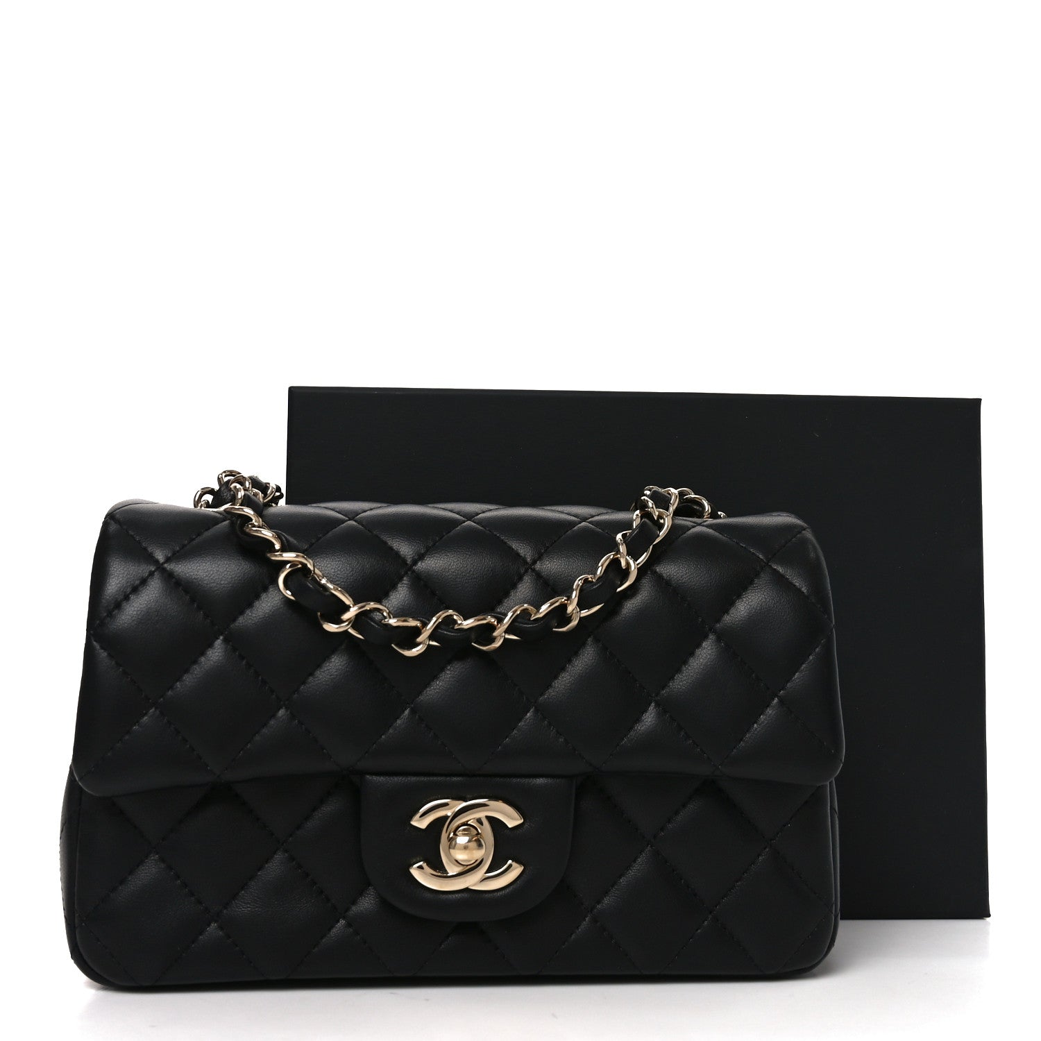 Chanel Lambskin Quilted Mini Rectangular Flap Black 11 of 11
