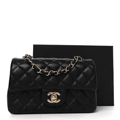 Chanel Lambskin Quilted Mini Rectangular Flap Black 11 of 11