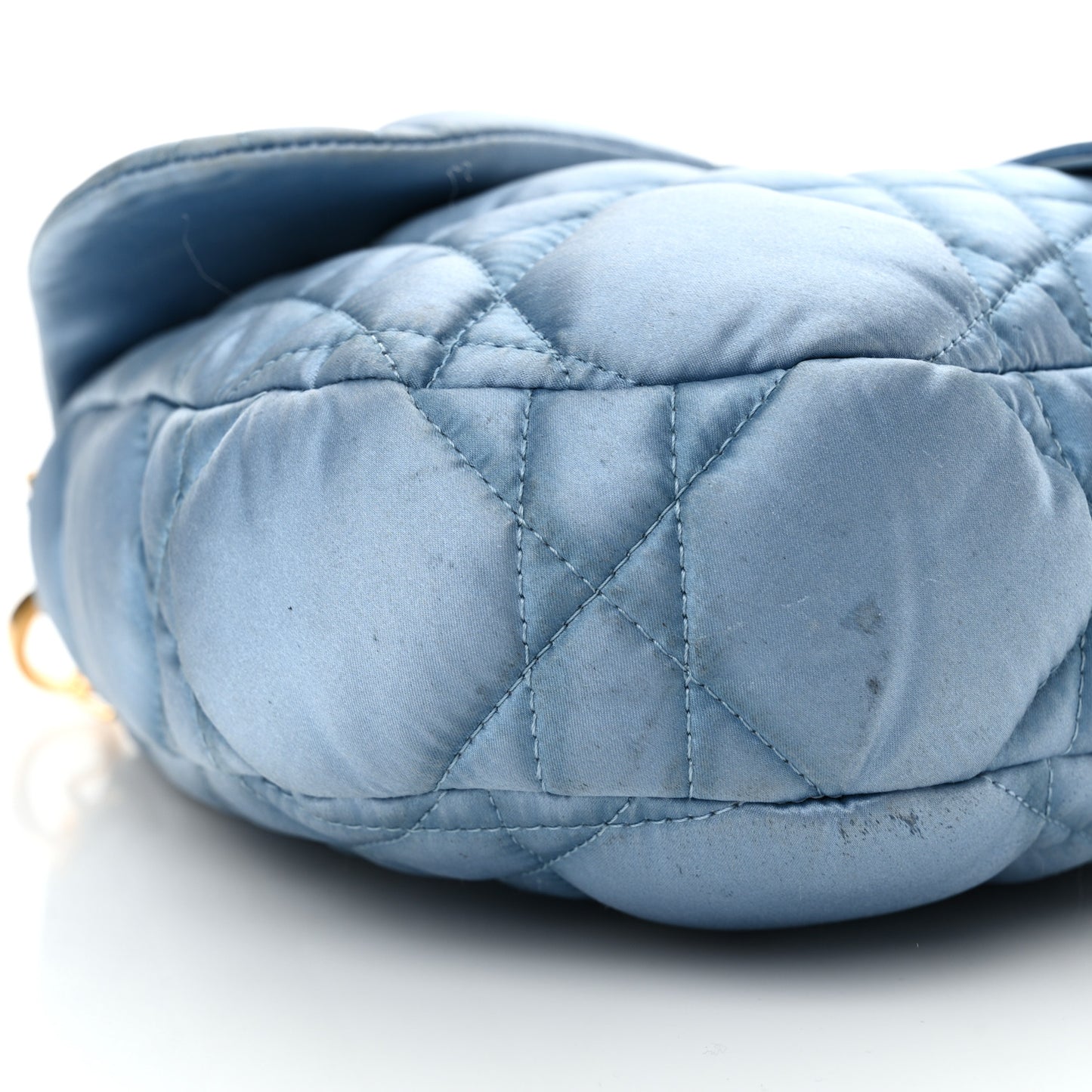 X ERL Satin Cannage Micro Venice Saddle Bag Blue