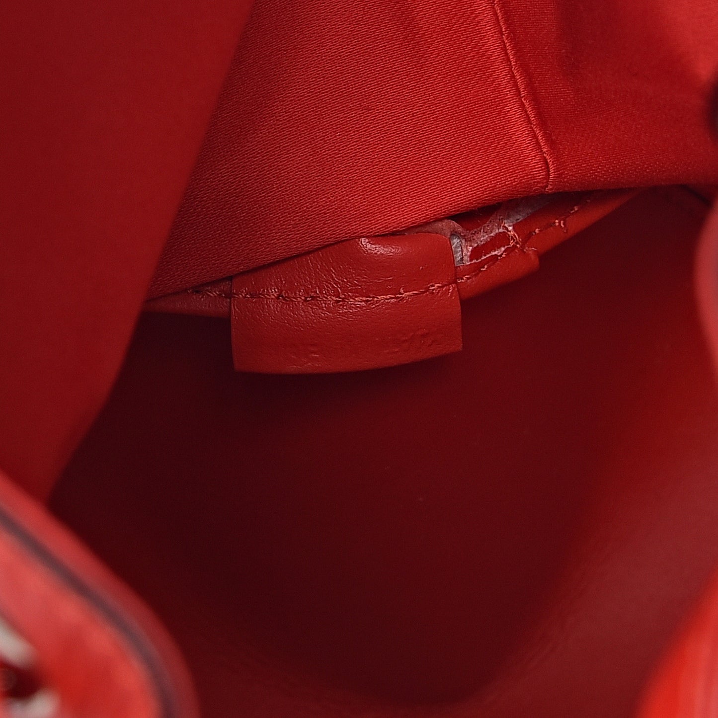 Calfskin Marie Jane Bucket Red