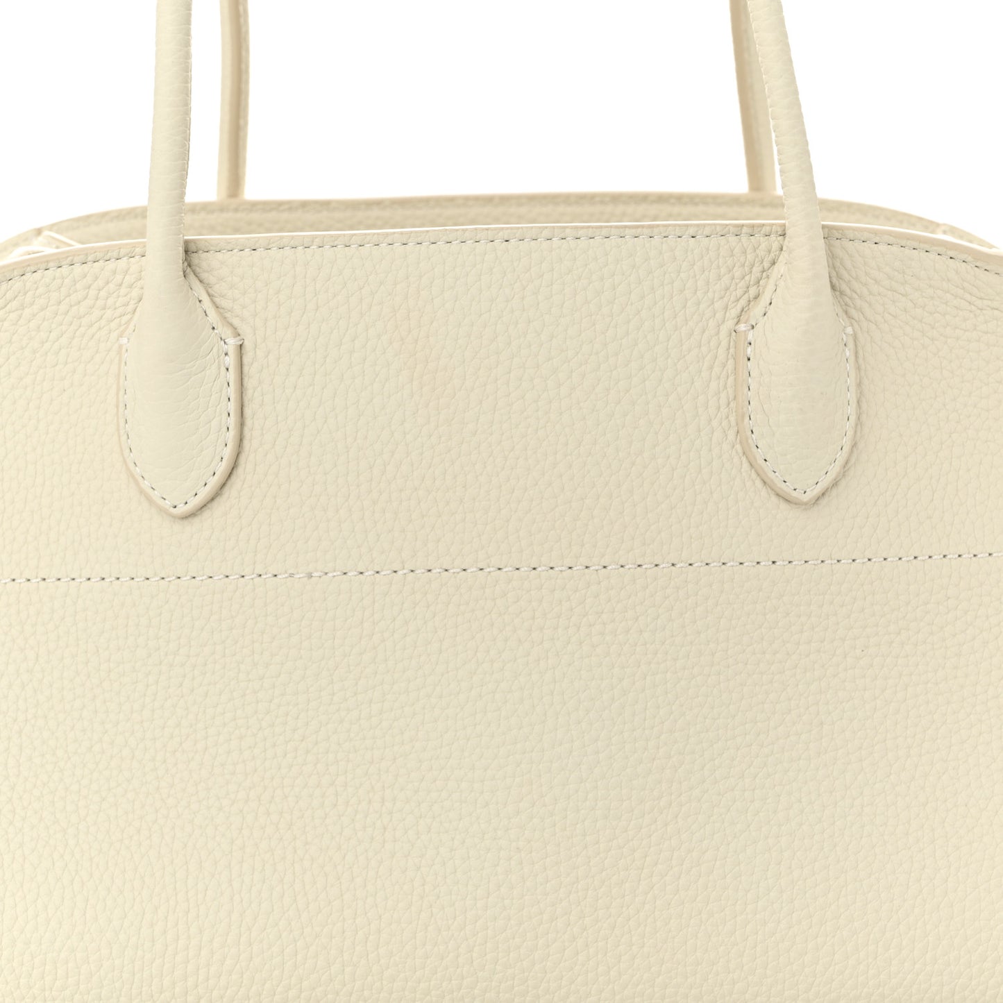 Matte Grained Calfskin Margaux Shoulder 12 White