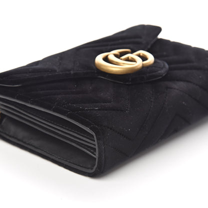 Gucci Velvet Matelasse GG Marmont Chain Wallet Black 7 of 9