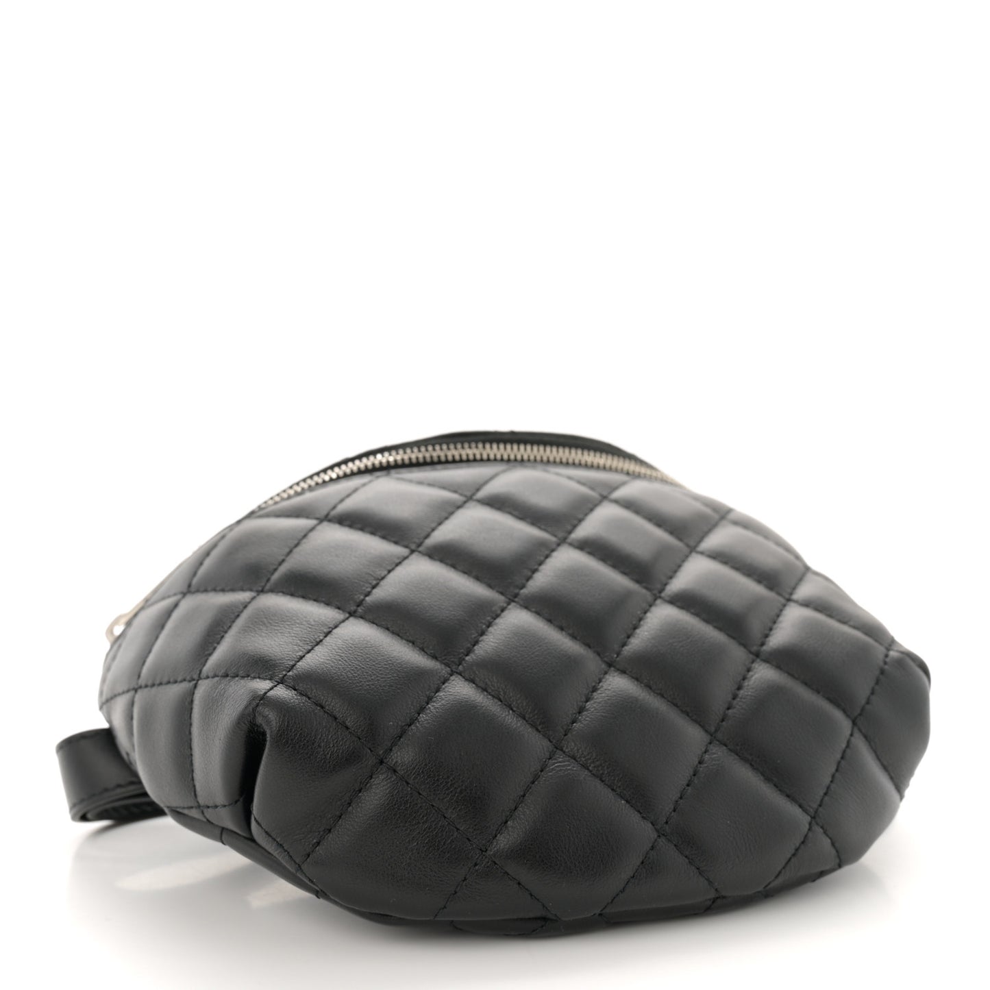 Calfskin Quilted Waist Belt Bag Black
