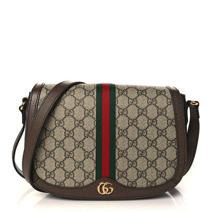 Gucci GG Supreme Monogram Web Small Ophidia Flap Messenger Bag Brown 1 of 8