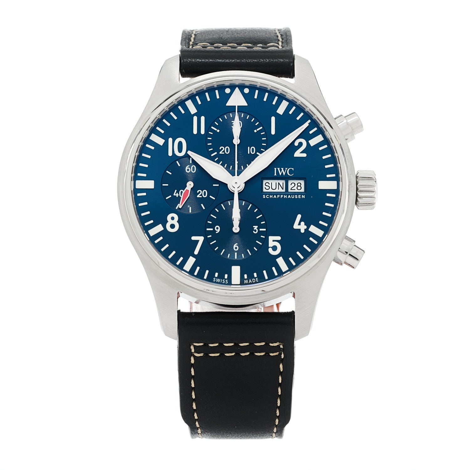 IWC Stainless Steel Calfskin 43mm Pilot "Le Petit Prince" Chronograph Automatic Watch Blue IW377714 1 of 4