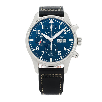 IWC Stainless Steel Calfskin 43mm Pilot "Le Petit Prince" Chronograph Automatic Watch Blue IW377714 1 of 4
