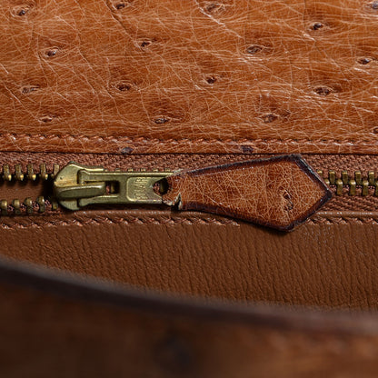 Hermes Ostrich Kelly Sellier 32 Gold 9 of 24