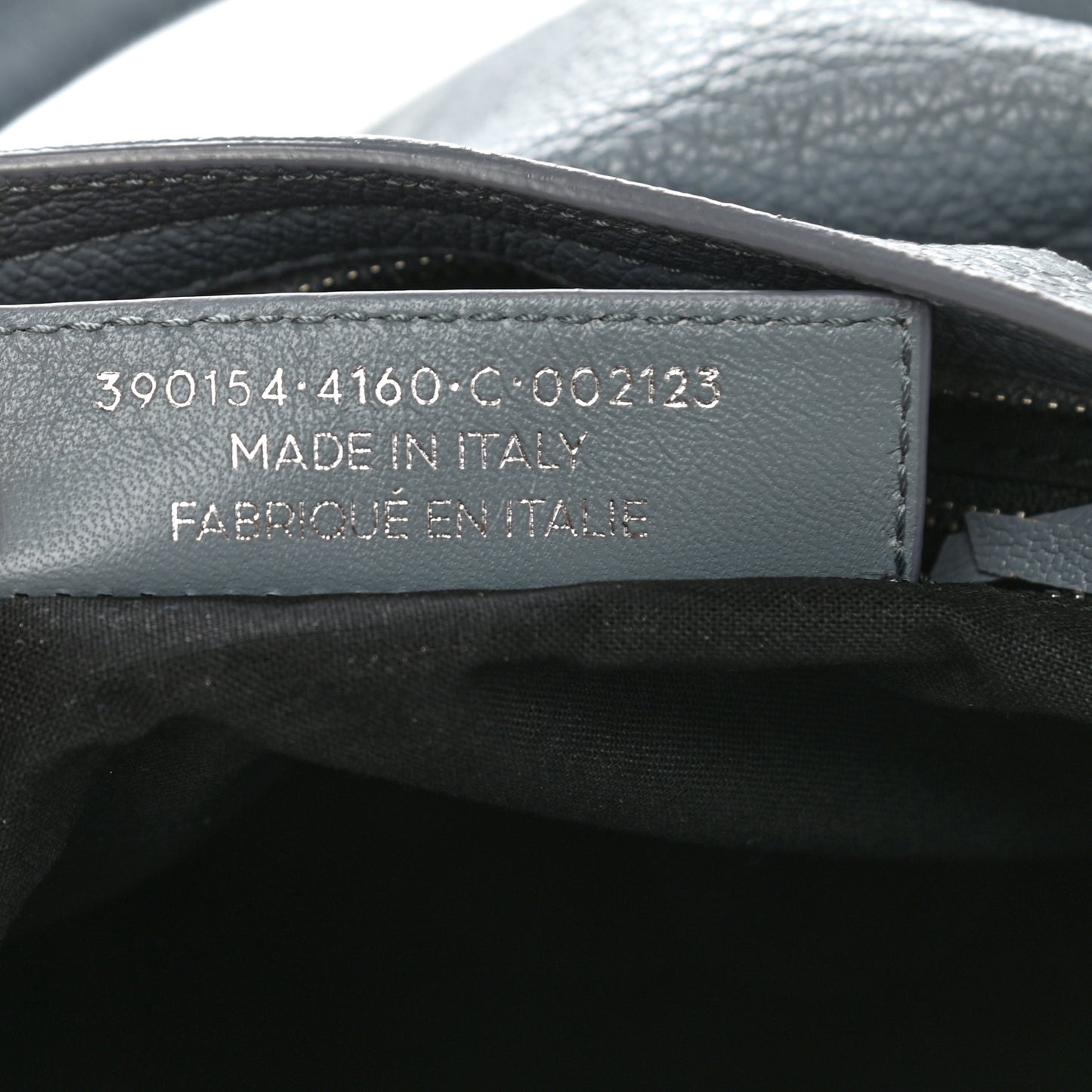 Chevre Silver Metallic Edge Hardware City Bleu Acier