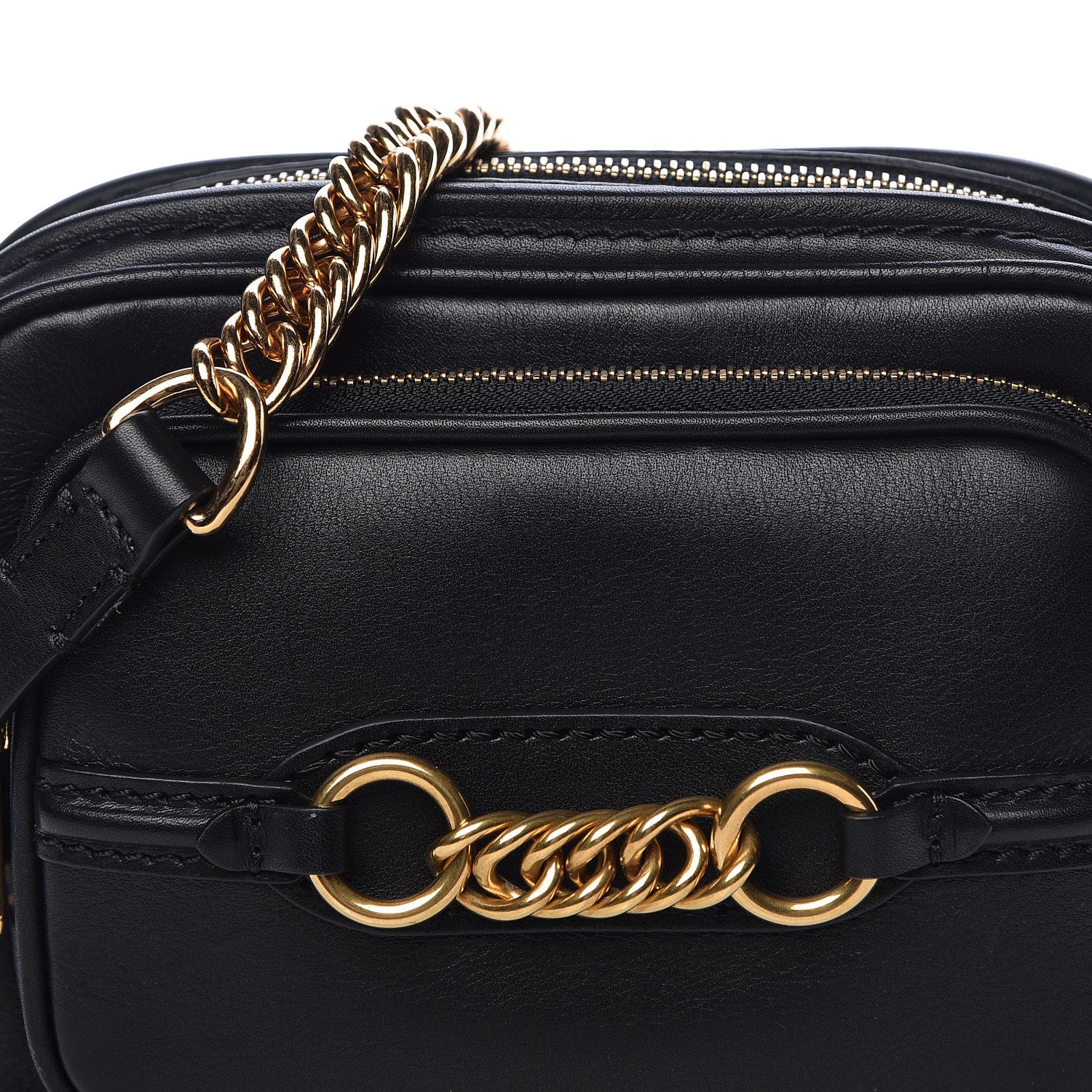 Burberry Smooth Calfskin 1983 Knight Check Link Camera Bag Black 7 of 10