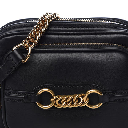 Burberry Smooth Calfskin 1983 Knight Check Link Camera Bag Black 7 of 10