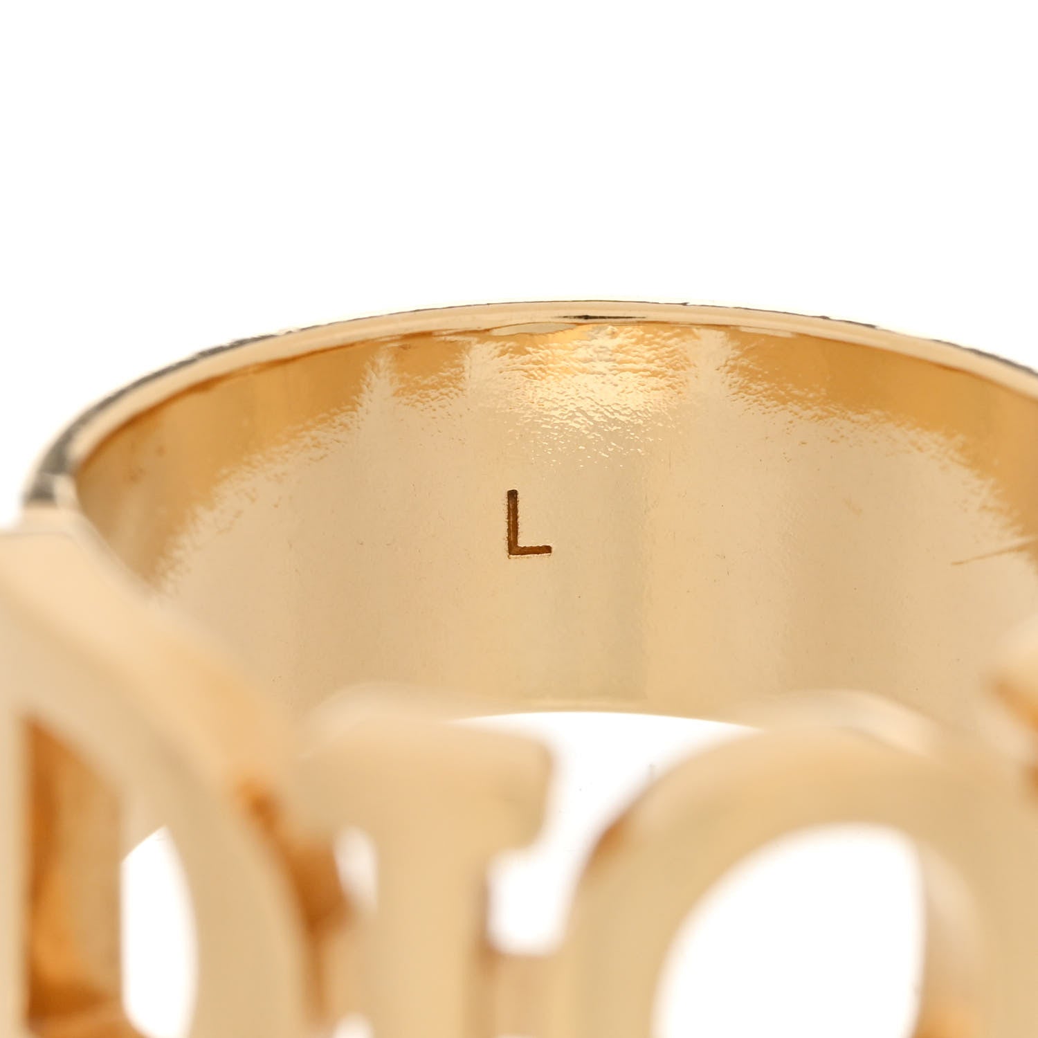 Christian Dior Metal Logo Ring L 53 6.25 Gold 5 of 5